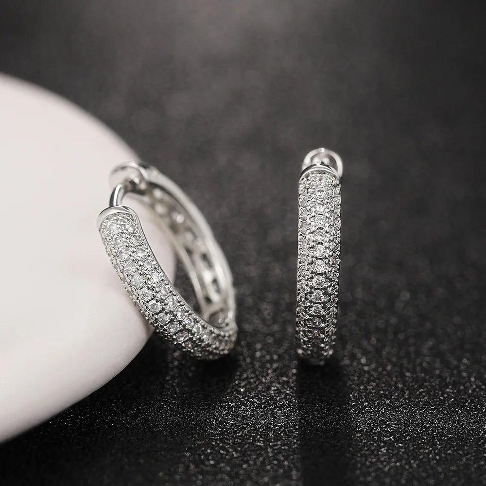 Luxury Dazzling Silver Color Earrings - Souvenirs 4 you