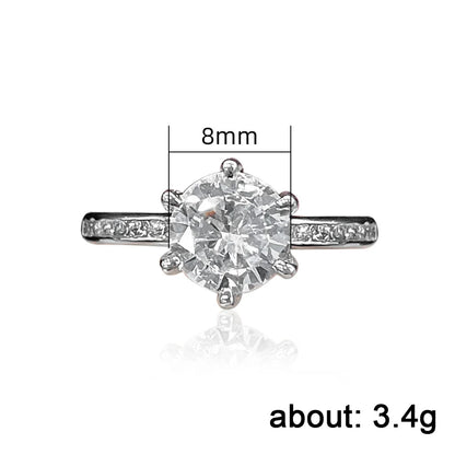 Classic Six Claws Design Crystal Engagement Ring - Souvenirs 4 you