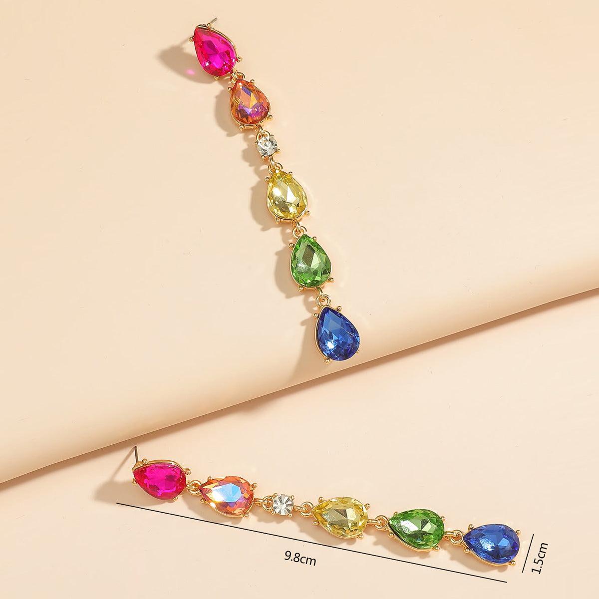 Colorful Diamond Crystal Earrings