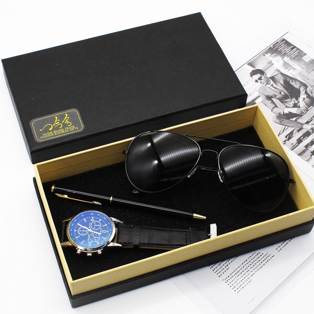 Men's Watch Business Pen Glasses Suit