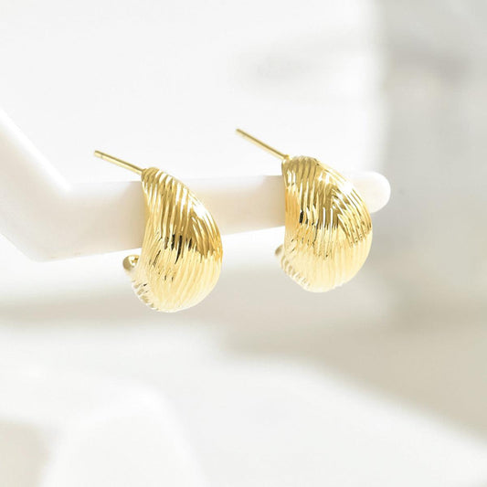 Niche Women's Ear Studs Geometric Pleated Lines