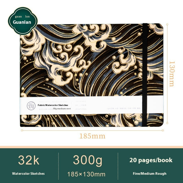 Feiluniao Watercolor Notebook Fabric Handmade Mini Portable Portable Character Sketch Hand Painted Graffiti Drawing Book