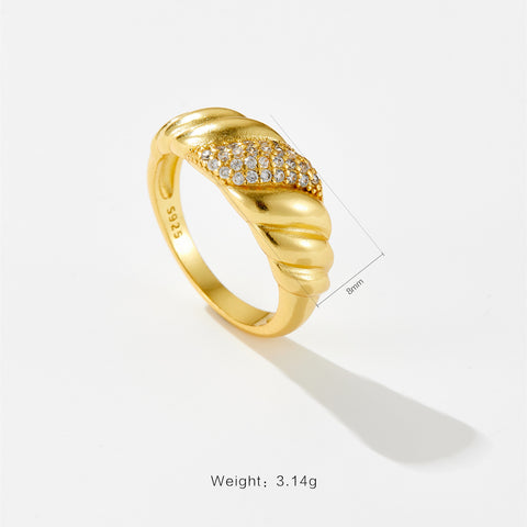 Versatile Design Geometric Irregular Spiral Ring