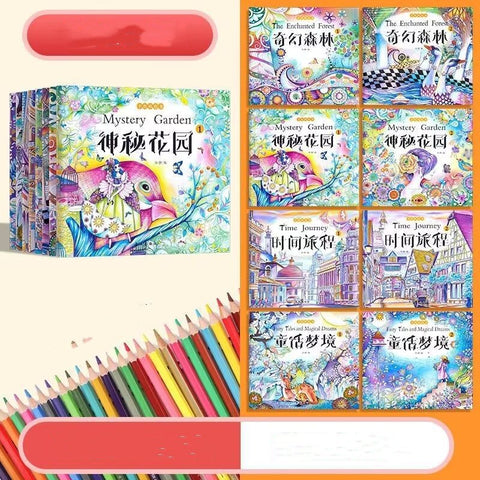 Elementary School Student Coloring Book Secret Garden Decompression