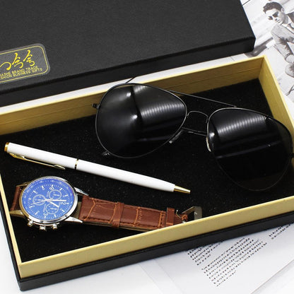 Men's Watch Business Pen Glasses Suit