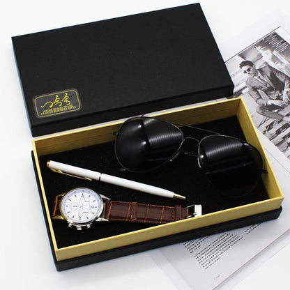 Men's Watch Business Pen Glasses Suit