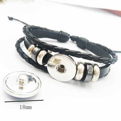 Genshin Impact Leather Bracelet Eye of God Element Snap Button Bracelets