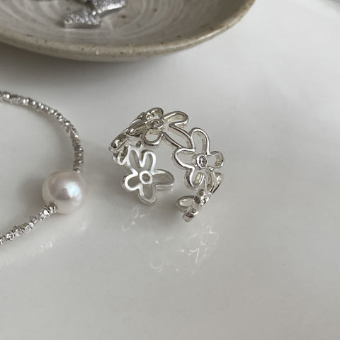 Special-interest Design Sterling Silver Irregular Geometric Ring