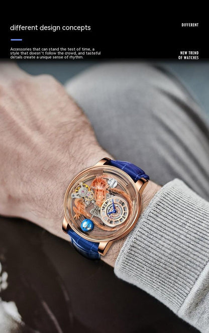 Men's Fashion Tourbillon Good Luck Comes Watch