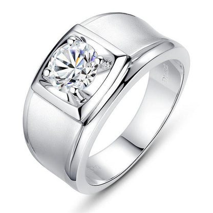 Artificial diamond men's ring