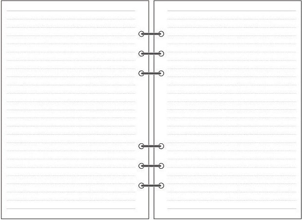 6-hole Notebook Loose-leaf Refill Blank Dot Matrix Horizontal Line