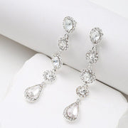 Retro Stud Earrings Female Long Rhinestone-encrusted Design