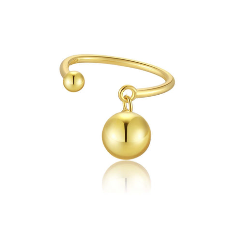 S925 Sterling Silver Cute Argent Pur All-match Ball Ring