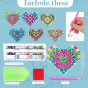 PU Leather Handmade Stick-on Crystals Flower Cornerite Bookmark