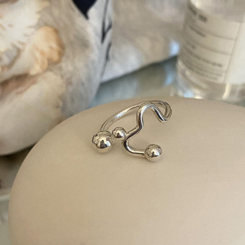 Special-interest Design Sterling Silver Irregular Geometric Ring