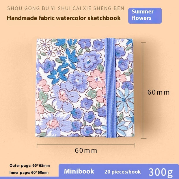 Feiluniao Watercolor Notebook Fabric Handmade Mini Portable Portable Character Sketch Hand Painted Graffiti Drawing Book