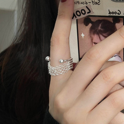 Special-interest Design Sterling Silver Irregular Geometric Ring