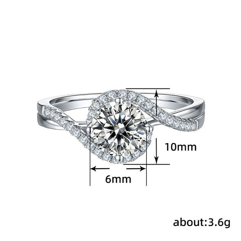 Eight Hearts And Eight Arrows Simulation Moissanite Ring