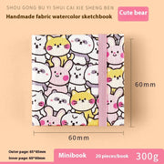 Feiluniao Watercolor Notebook Fabric Handmade Mini Portable Portable Character Sketch Hand Painted Graffiti Drawing Book