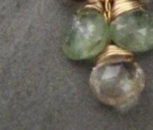 Retro Gold Ear Clip Colorful Round Stone