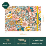 Feiluniao Watercolor Notebook Fabric Handmade Mini Portable Portable Character Sketch Hand Painted Graffiti Drawing Book