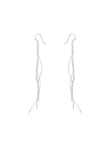 Trendy Long Sterling Silver High-end Tassel Earrings