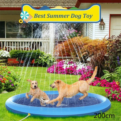 Non-Slip Splash Pad For Kids And Pet Dog Pool Summer Outdoor Water Toys Fun Backyard Fountain Play Mat