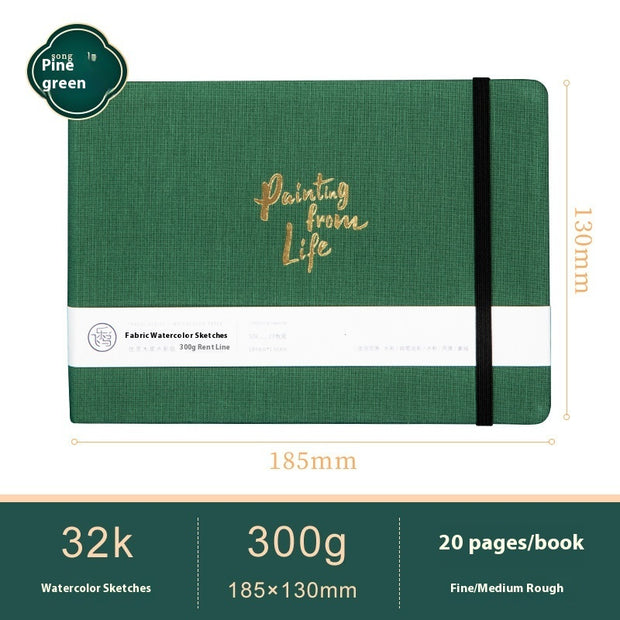 Feiluniao Watercolor Notebook Fabric Handmade Mini Portable Portable Character Sketch Hand Painted Graffiti Drawing Book