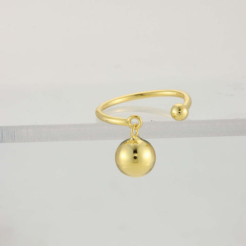 S925 Sterling Silver Cute Argent Pur All-match Ball Ring