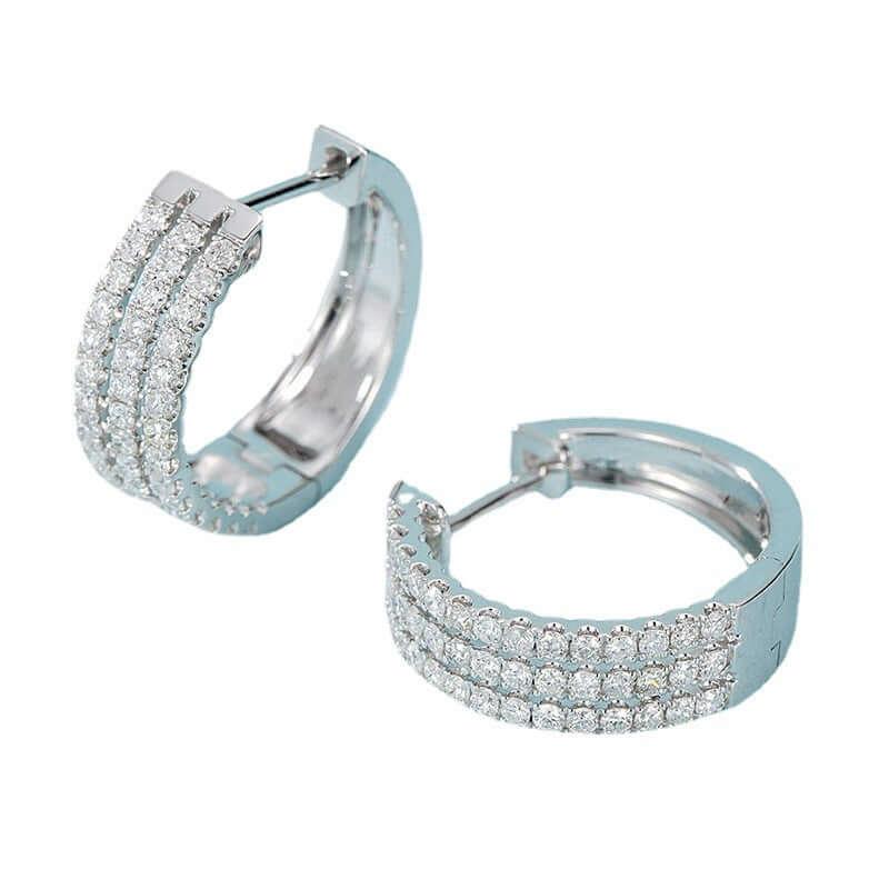 18K White Gold Natural Diamond Earrings