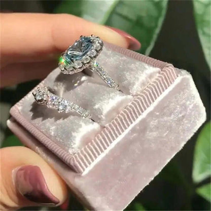 2pcs/set Fashion Oval Cut Natural Blue Crystal - Souvenirs 4 you