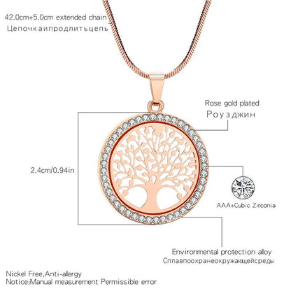 Fashion Round Hollow Tree of Life Pendant