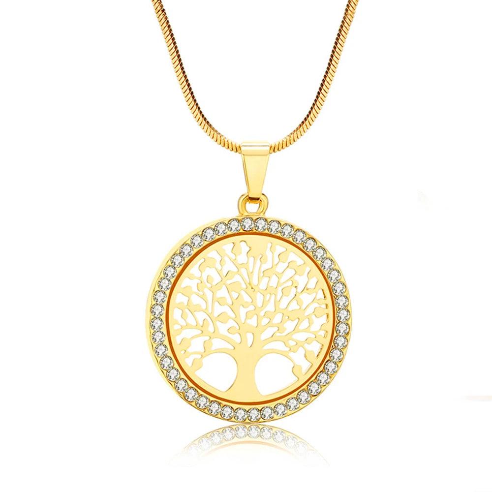 Fashion Round Hollow Tree of Life Pendant