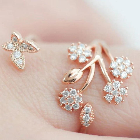 Butterfly Tree Leaf Wedding Ring - Souvenirs 4 you