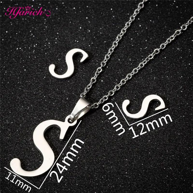 Letters Necklace with earringsSPECIFICATIONS

 

Brand Name: Hfarich

 

Metals Type: Stainless Steel

Material: Metal

Gender: Women

Function: fitness tracker

Model Number: TZAG

Style: TRENDYSouvenir 4 youSouvenirs 4 you