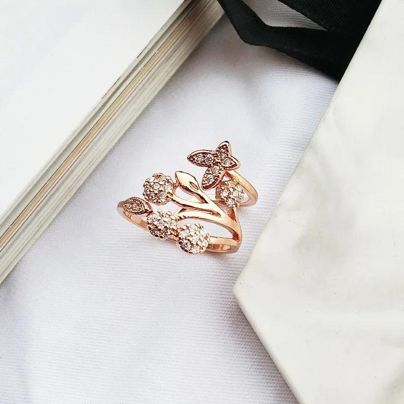 Butterfly Tree Leaf Wedding Ring - Souvenirs 4 you