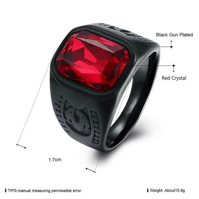 Red Stone Crystal Black Finger RingsSPECIFICATIONS
 
Brand Name: None
CN: Zhejiang
Metals Type: Stainless Steel
Material: Metal
Gender: Men
Compatibility: All Compatible
Item Type: Rings
Function: MoodSouvenirs 4 youSouvenirs 4 you