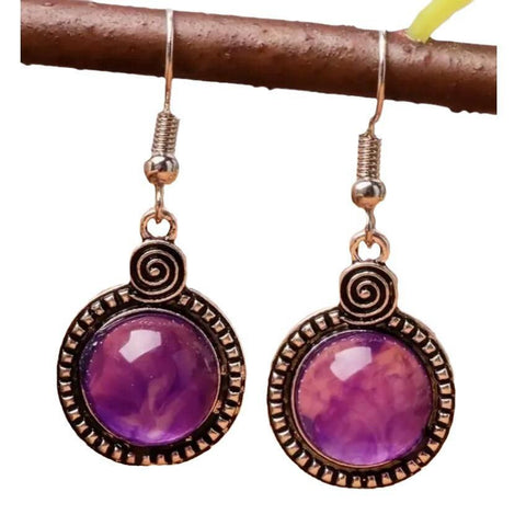 Retro Round Pendant Earrings Fashion Trend Ladies