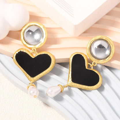 Fashion Pearl Exaggerated Drop Earrings Retro