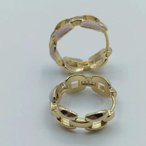 Niche Hollow Stud Earrings Geometric Color Oil Design Sense