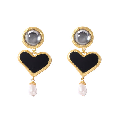 Fashion Pearl Exaggerated Drop Earrings Retro