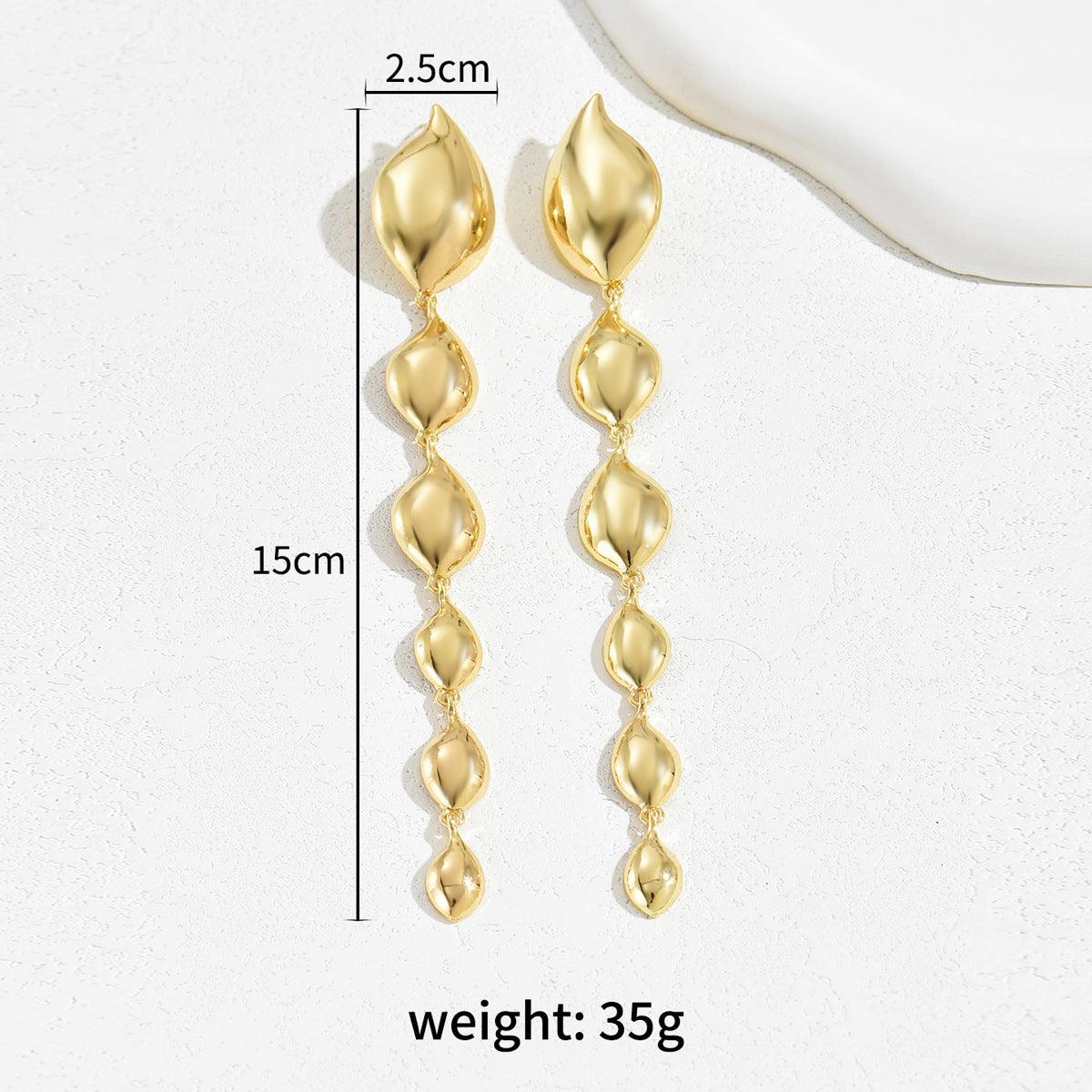 Exaggerated Women's Earrings Niche Tassel Design Water Drop