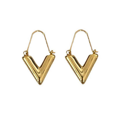 V-shaped Earrings Simple Retro Design