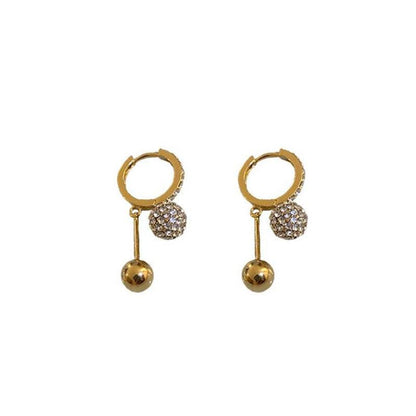 Fashion Zircon Ball Earrings Women's Design