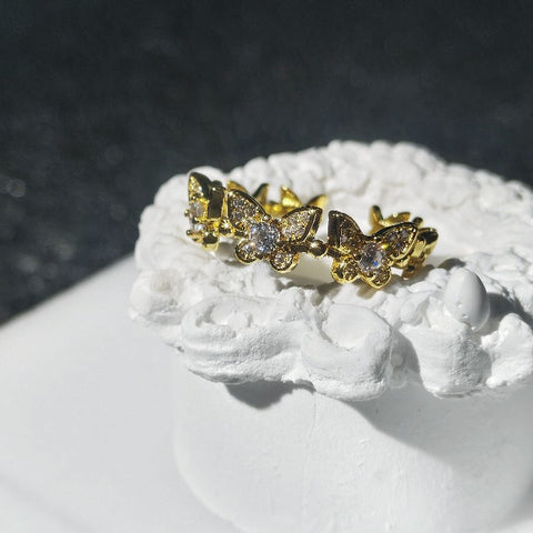 Full Circle Butterfly Light Luxury Temperament Trendy Ring
