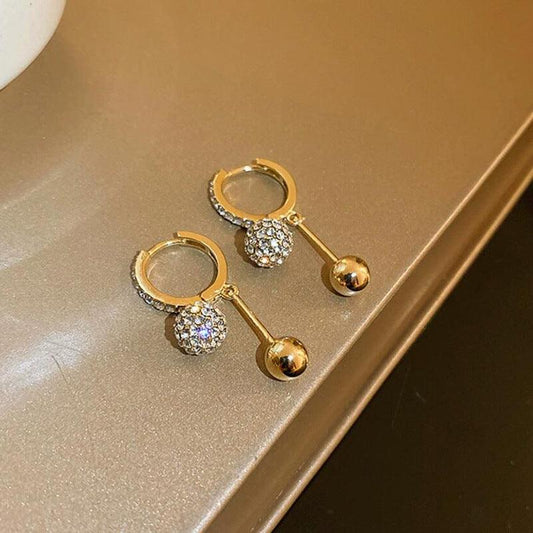 Fashion Zircon Ball Earrings Women's Design