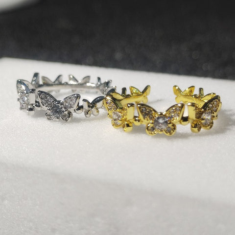 Full Circle Butterfly Light Luxury Temperament Trendy Ring