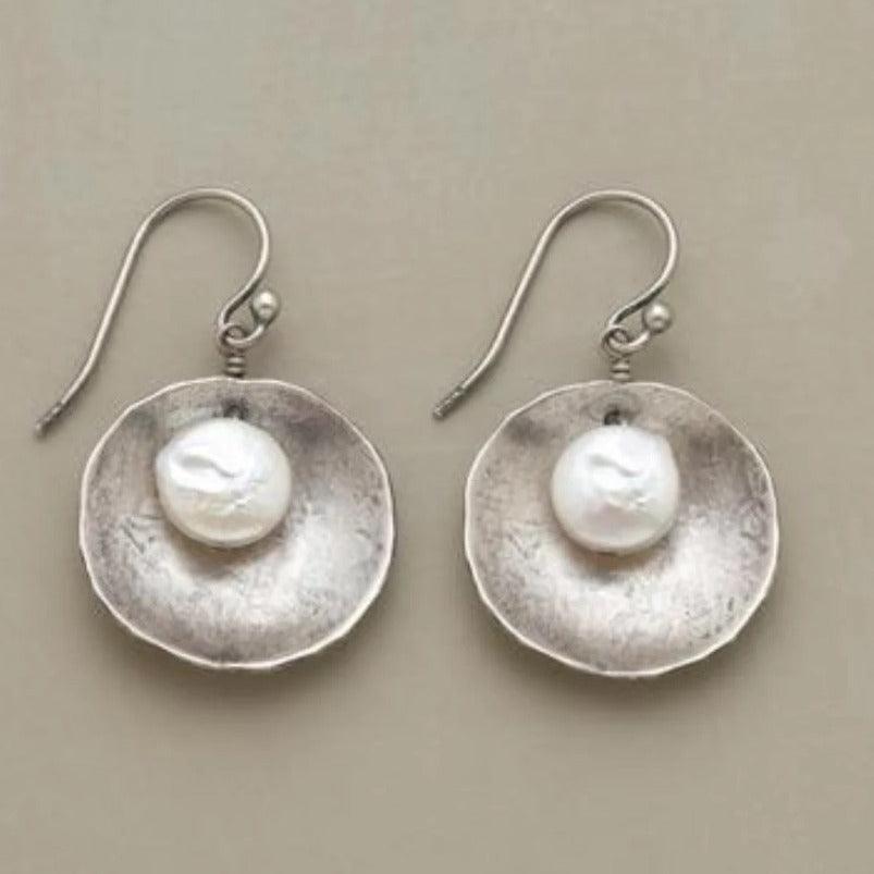 Minority Simple Silver Inlaid Pearl Women's Earrings