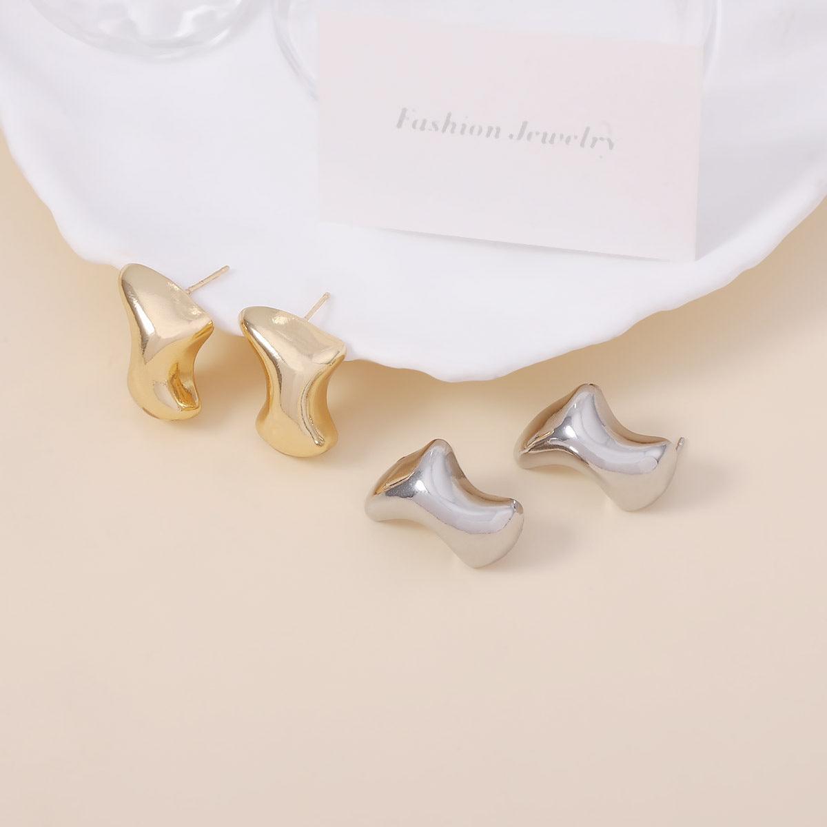 Fashion Three-dimensional Geometric Irregular Boots Ear Studs