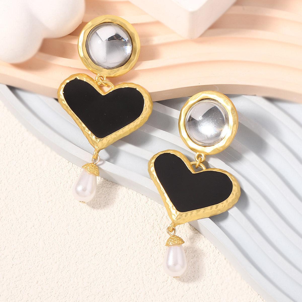 Fashion Pearl Exaggerated Drop Earrings Retro